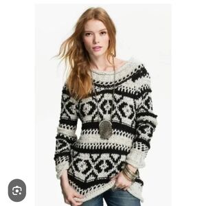 FREE PEOPLE alpaca blend women's pullover  sweater black/white size XS
